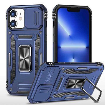Ударостійкий чохол Camshield Army Ring для Apple iPhone 11 (6.1") Navy Blue 777-05043 фото