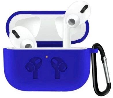 Силиконовый чехол с карабином для наушников AirPods Pro 2 Blue 203-00116 фото