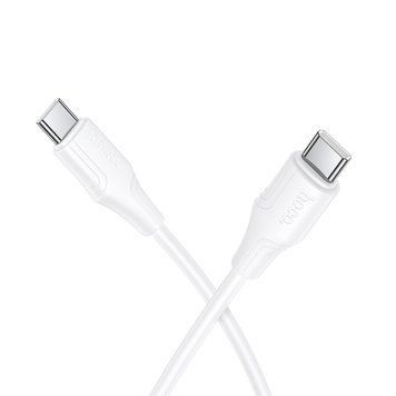 Кабель HOCO X124 Bien 60W silicone charging data cable C to C White 6942007664455 фото