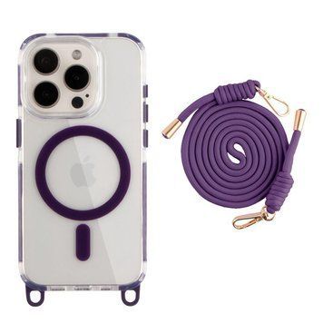 Чохол TPU+PC LanyardCase with MagSafe для iPhone 15 Pro Max Dark Purle 214-03177 фото