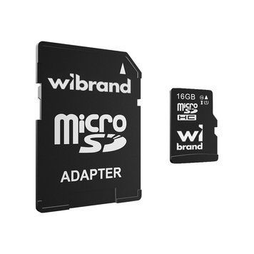 Карта пам'яті microSDHC (UHS-1) Wibrand 16Gb class 10 (adapter SD) WICDHU1/16GB-A фото