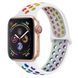 Силиконовый ремешок с перфорацией для Apple Watch 42/44/45/49 mm Бело-радужный 212-00174 фото