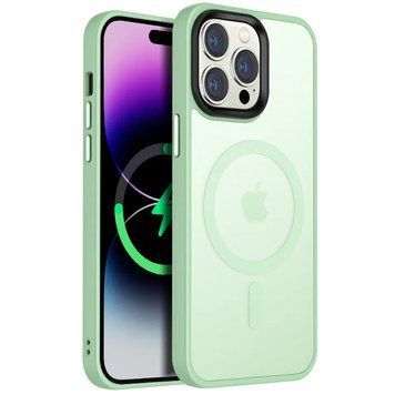 TPU+PC чохол Metal Buttons with MagSafe Colorful для Apple iPhone 13 Pro Max (6.7") Matcha Green 555-03078 фото