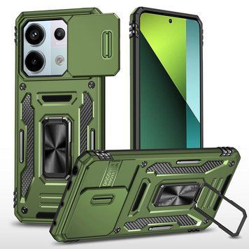 Ударопрочный чехол Camshield Army Ring для Xiaomi Redmi Note 13 4G Army Green 777-04994 фото