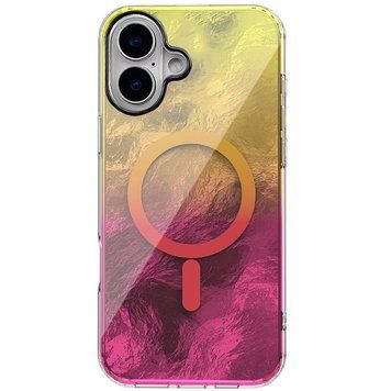 Чехол TPU Shiny Mountain (MagFit) для Apple iPhone 16 (6.1") Yellow / Pink 555-02878 фото