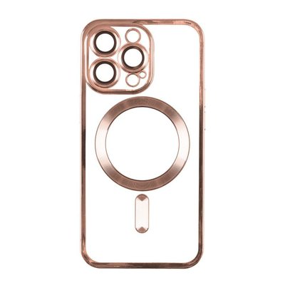 Чехол TPU Metallic with Magsafe с закрытой камерой для iPhone 11 Pro Max Розовый 214-01117 фото