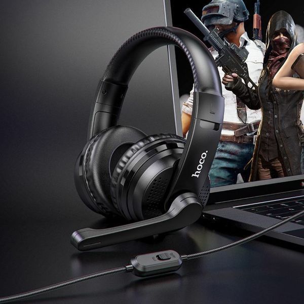 Навушники ігрові HOCO W103 Magic tour gaming headphones Black 6931474741615 фото