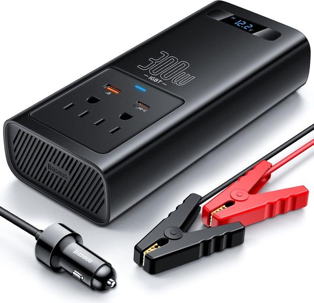 Автомобильный инвертор Baseus IGBT Power Inverter 300W (110V US/JP) Black 656-00385 фото