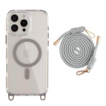 Чохол TPU+PC LanyardCase with MagSafe для iPhone 16 Pro Max Titanium grey 214-03212 фото