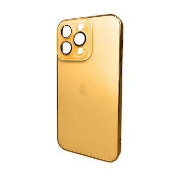 Чехол AG Glass Sapphire Frame MagSafe для iPhone 14 Pro Max Gold 666-02814 фото