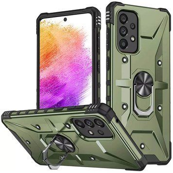 Ударостійкий чохол Pathfinder Ring для Samsung Galaxy A13 4G / A23 4G / M13 4G / M23 5G / A04s Army Green 777-07889 фото