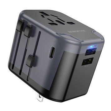 Сетевое зарядное устройство BOROFONE BAC12 Leader 3-port(1C2A) universal conversion charger Black 656-03211 фото