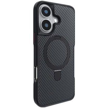 TPU+PC чохол Metal Buttons with MagSafe Carbon Ring для Apple iPhone 16 (6.1") Black 777-08086 фото