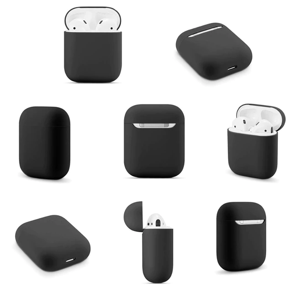 Силиконовый чехол для наушников AirPods 2 Black 203-00022 фото