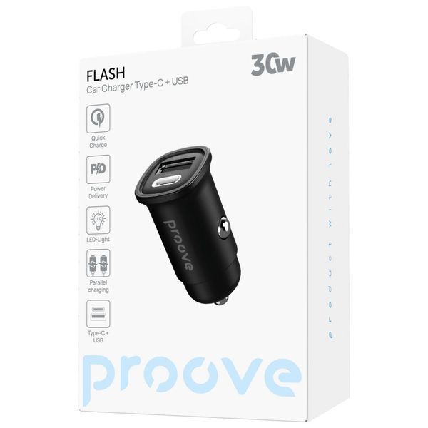 АЗП Proove Flash 30W (Type-C + USB) Black CCFL30111201 фото