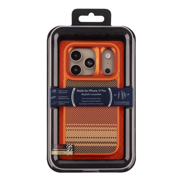Чохол Kajsa Resort Collection Gradient Stripe with MagSafe для iPhone 17 Pro Orange Plus B-Ring 2020000507451 фото