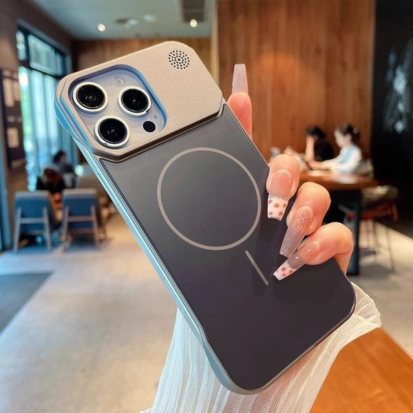 Чехол Glass Matte Aromatherapy Metal Magnetic для iPhone 14 Pro White 214-02330 фото