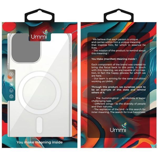 Чехол Ummi transparent with MagSafe для Apple iPhone 13 (6.1") Clear 777-09452 фото