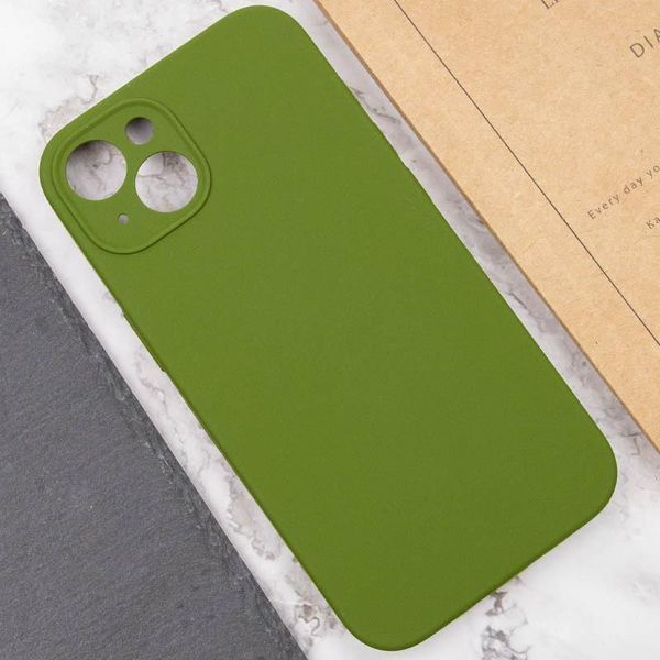 Силиконовый чехол Silk Full Camera Protective для Apple iPhone 14 (6.1") Dark Olive 777-09779 фото