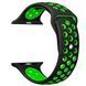 Силиконовый ремешок с перфорацией для Apple Watch 38/40/41 mm Черно-зеленый 212-00144 фото