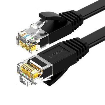 Мережевий кабель UGREEN Cat 6 U/UTP Lan Flat Cable 1m (Black) UGR-50173 фото