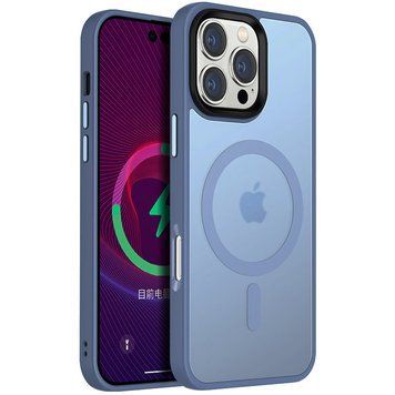 Чехол TPU+PC Metal Buttons with MagSafe Colorful для Apple iPhone 16 Pro (6.3") Sierra Blue 555-03030 фото
