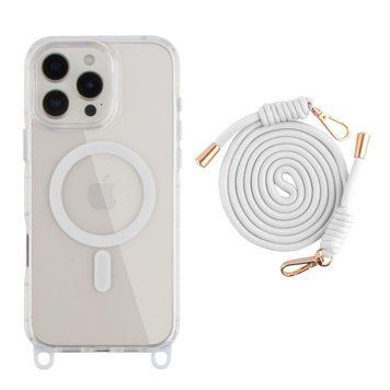 Чохол TPU+PC LanyardCase with MagSafe для iPhone 16 Pro Max White 214-03213 фото