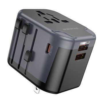 Сетевое зарядное устройство BOROFONE BAC13 Leader 3-port PD20W(1C2A) universal conversion charger Black 656-03212 фото