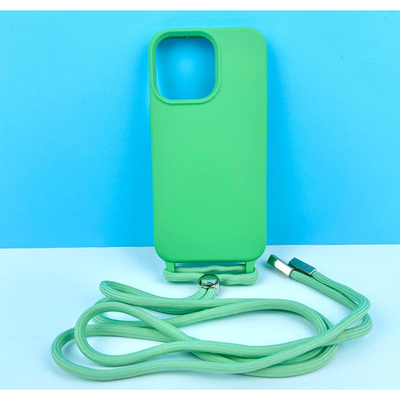 Силиконовый чехол CORD для iPhone 14 с шнурком Зеленый 208-01345 фото