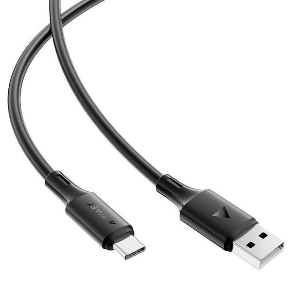 Кабель ACEFAST C17-04 USB-A to USB-C silicone charging data cable Black 6974316284178 фото