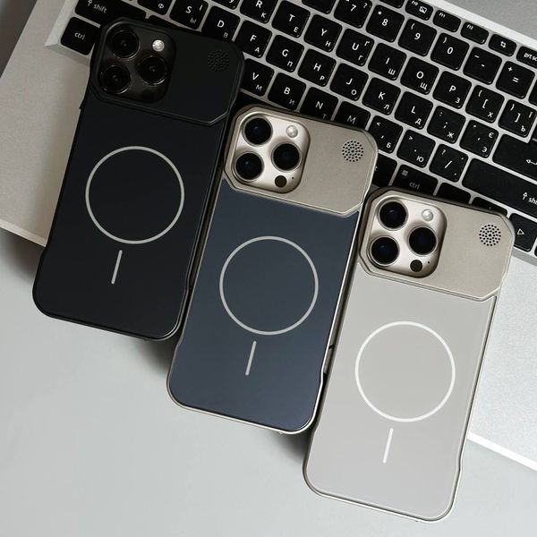 Чехол Glass Matte Aromatherapy Metal Magnetic для iPhone 14 Pro Gold 214-02331 фото
