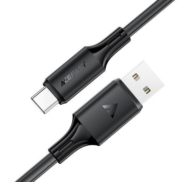 Кабель ACEFAST C17-04 USB-A to USB-C silicone charging data cable Black 6974316284178 фото