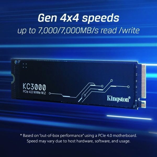 Накопичувач SSD M.2 Kingston KC3000 2048GB NVMe 2280 PCIe 4.0 x4 3D NAND TLC SKC3000D/2048G фото