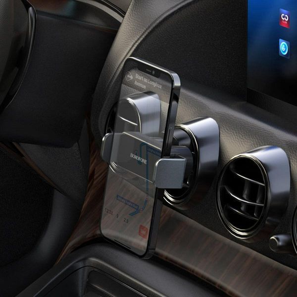 Тримач для мобільного BOROFONE BH66 Smart electric car holder Black Metal Grey 656-00455 фото