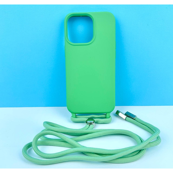 Силіконовий чохол CORD для iPhone 14 із шнурком Зелений 208-01345 фото