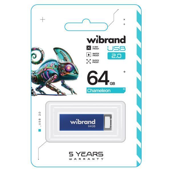 Флеш-накопичувач Wibrand USB 2.0 Chameleon 64Gb Blue WI2.0/CH64U6U фото