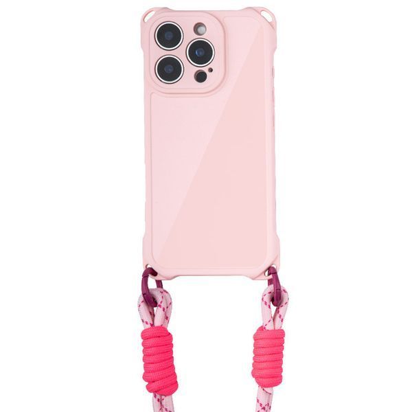 Чехол с шнурком TPU CrossBody with straps для iPhone 14 Pro (6.1") Pink 555-00465 фото