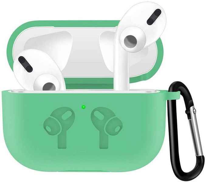 Силиконовый чехол с карабином для наушников AirPods Pro 2 Green 203-00119 фото