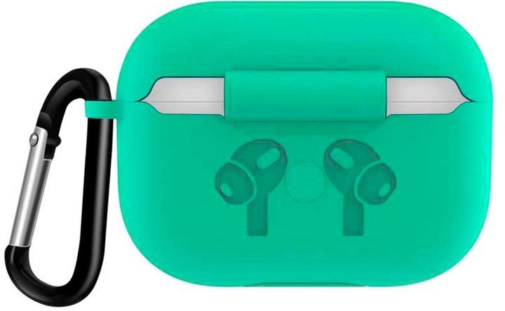 Силиконовый чехол с карабином для наушников AirPods Pro 2 Green 203-00119 фото