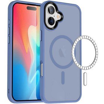 Чехол TPU+PC Metal Buttons with MagSafe Colorful для Apple iPhone 16 Plus (6.7") Sierra Blue 555-03031 фото