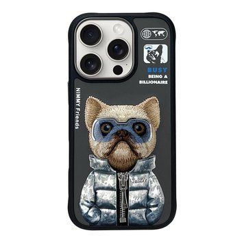 Чохол TPU+PC Nimmy 3D with Metal Buttons для iPhone 16 Pro Dog Black 656-02545 фото