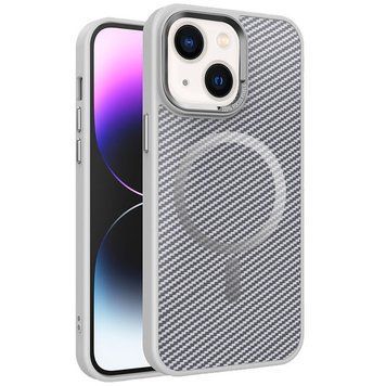 Чохол TPU+PC Carbon Mirage with MagSafe для Apple iPhone 13 / 14 Grey 214-03395 фото