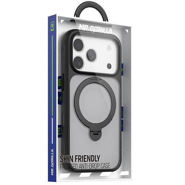 TPU+PC чехол Blueo Skin Friendly 360 Rotatable Stand with MagSafe для Apple iPhone 17 Pro Max (6.9") Black 777-09462 фото