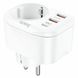 Мережевий зарядний пристрій HOCO NS3 Multifunctional socket(including 1C2A PD20W fast charge) White 656-00102 фото