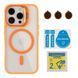 Чохол TPU+PC+Metal Stand Case with MagSafe and Camera Lenses для iPhone 16 Pro Orange 214-03737 фото