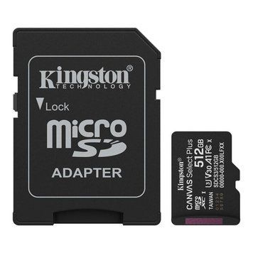 Карта памяти microSDXC (UHS-1 U3) Kingston Canvas Select Plus Gen3 512Gb class 10 А1 V30 (R-150MB/s) (adapter SD) SDCS3/512GB фото