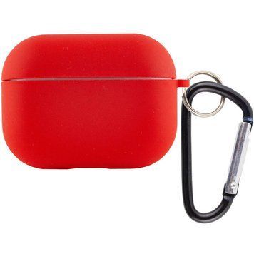 Силіконовий футляр з мікрофіброю для навушників Airpods Pro Red 203-00229 фото