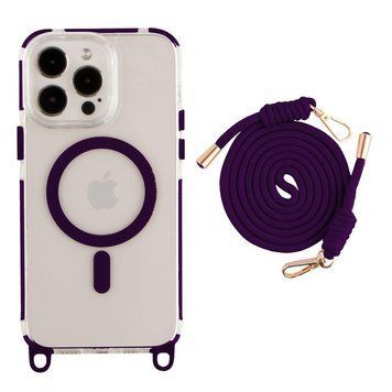 Чохол TPU+PC LanyardCase with MagSafe для iPhone 16 Pro Dark Purle 214-03195 фото
