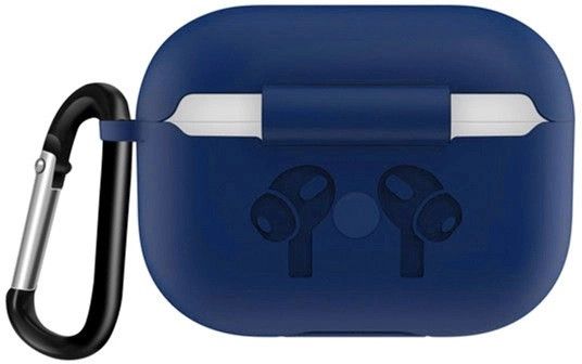 Силіконовий чохол з карабіном для навушників AirPods Pro 2 Navy Blue 203-00121 фото