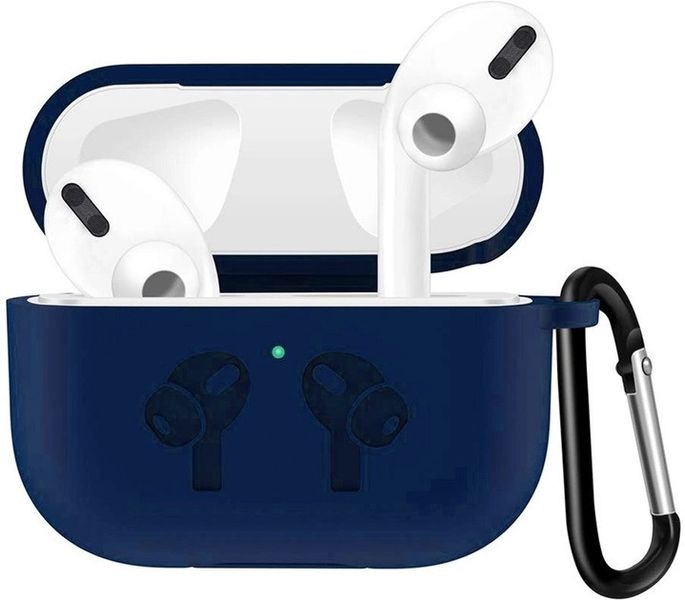 Силиконовый чехол с карабином для наушников AirPods Pro 2 Navy Blue 203-00121 фото